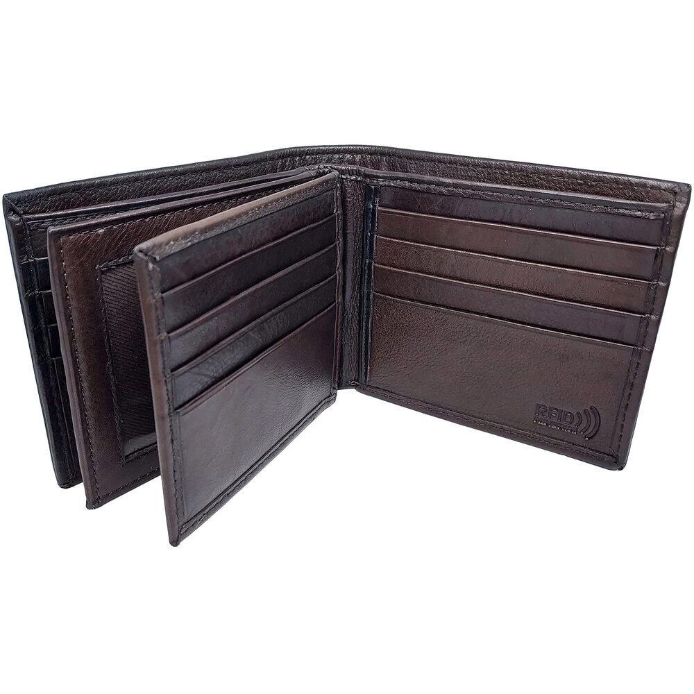 7201 BiFold RFID Leather Wallet With 2 ID Windows, 16 Credit Card Slots, 4 - Picture 4 of 6